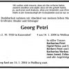 Petri Georg 1930-2004 Todeanzeige